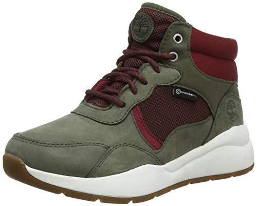 Timberland Boroughs F/L Mid Waterproof, Zapatillas Mujer, Verde Dark Green Nubuck, 37 EU