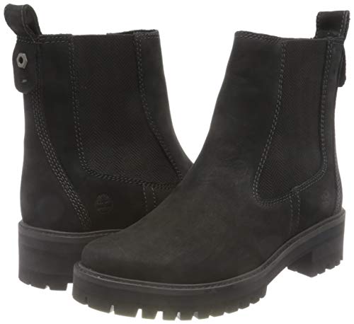 Timberland Courmayeur Valley, Botines Chelsea Mujer, Negro Black Nubuck, 38 EU