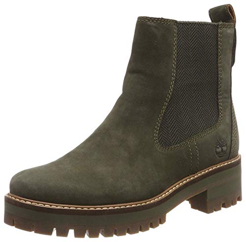 Timberland Courmayeur Valley, Botines Chelsea Mujer, Verde Olive Nubuck, 38 EU