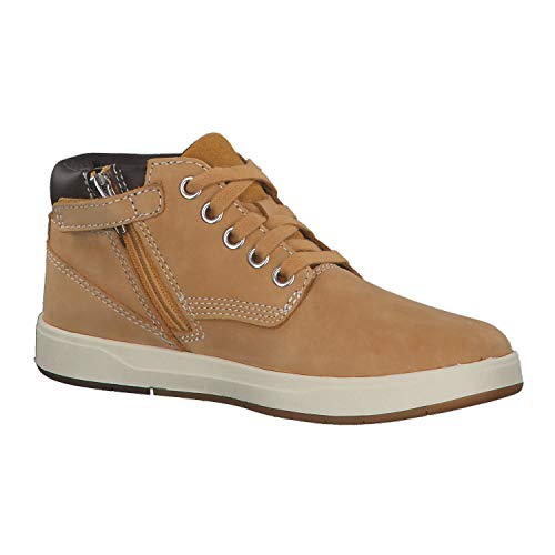 Timberland Davis Square Leather Chukka (Youth), Botas Unisex-Niños, Amarillo Wheat Nubuck, 33 EU