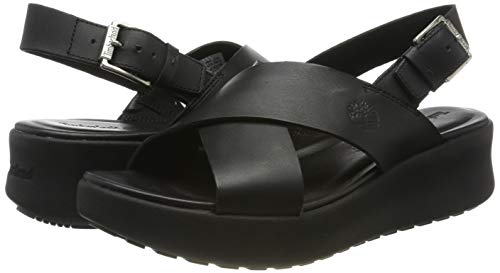 Timberland Los Angeles Wind Slingback, Sandalias Mujer, Negro Black Full Grain, 38 EU