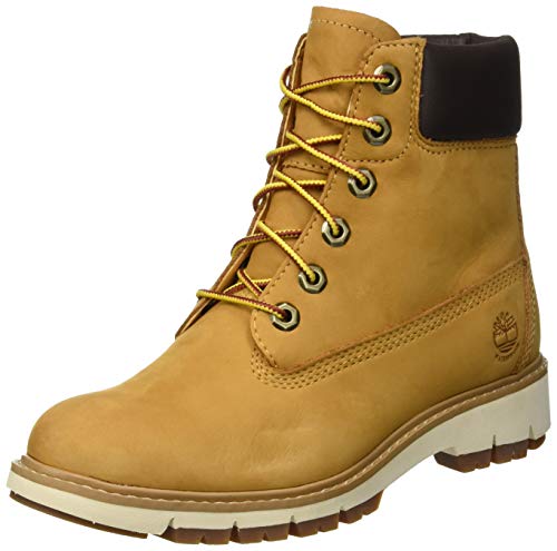 Timberland Lucia Way 6 Inch Waterproof, Botas Chukka para Mujer, Amarillo Wheat Nubuck, 37 EU