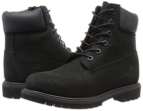 Timberland Mujeres 6" Premium Punta Cerrada Piel Botas de Trabajo, Black Nubuck, Talla 6