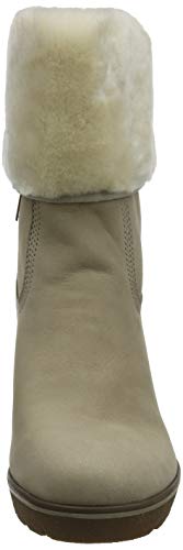 Timberland Paris Height Shearling, Botas Mujer, Beige Taupe Nubuck, 38.5 EU