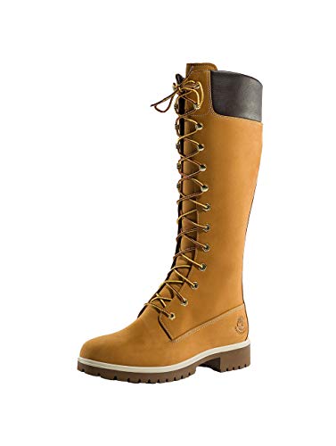 Timberland Premium 14 Inch Waterproof, Botas Chukka Mujer, Amarillo Wheat Nubuck, 39 EU