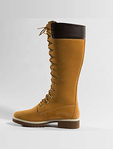 Timberland Premium 14 Inch Waterproof, Botas Chukka Mujer, Amarillo Wheat Nubuck, 39 EU