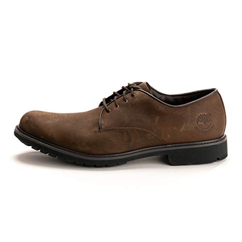 Timberland Stormbucks Plain Toe, Zapatos de Cordones Oxford Hombre, Marrón Dark Brown Nubuck, 43.5 EU