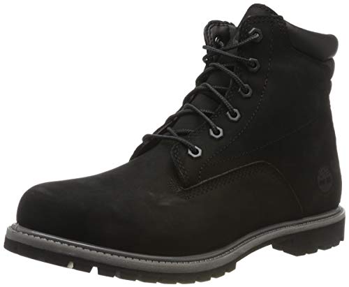 Timberland Waterville 6-Inch Basic Waterproof, Botas Chukka Mujer, Negro Black Nubuck, 37 EU
