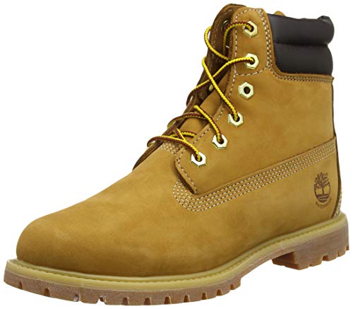 Timberland Waterville 6 Inch Double Collar Waterproof, Botas para Mujer, Amarillo (Wheat Nubuck), 39 EU