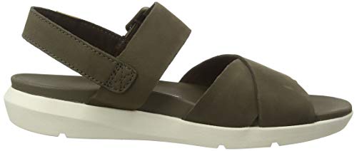 Timberland Wilesport Leather, Sandalia con Pulsera Mujer, Verde Olive Nubuck, 39 EU