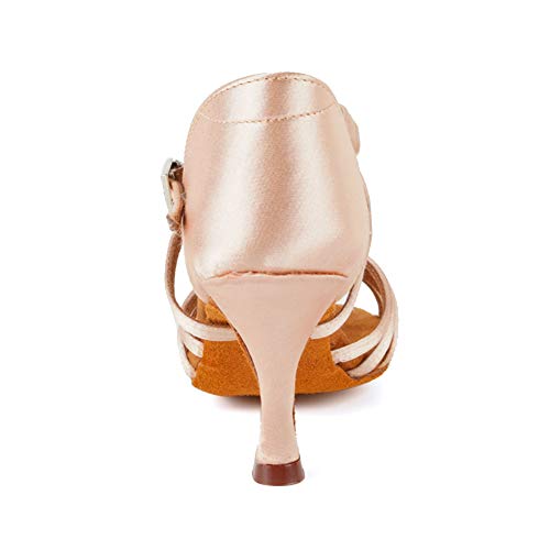 TINRYMX Zapatos de Baile Latino Mujer Salsa Zapatillas de Baile de Salon de Satén Zapatos de Baile Baratos, EU 39