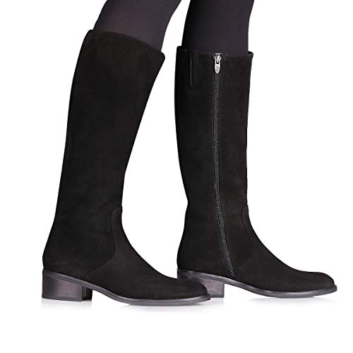 Tirol-SY - Negro, 38EU - Bota de Mujer Hecha en Serraje.