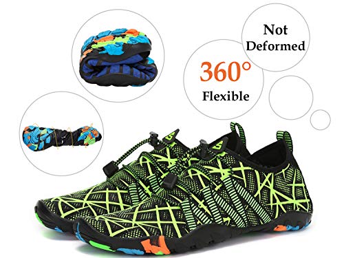Tmaza Escarpines Hombre Mujer Escarpines Piscina Secado Rápido Antideslizante Zapatos para Deportes Acuaticos Verde Brillante 40 EU