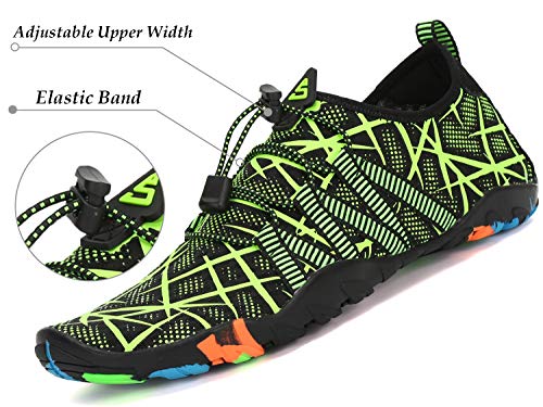 Tmaza Escarpines Hombre Mujer Escarpines Piscina Secado Rápido Antideslizante Zapatos para Deportes Acuaticos Verde Brillante 40 EU