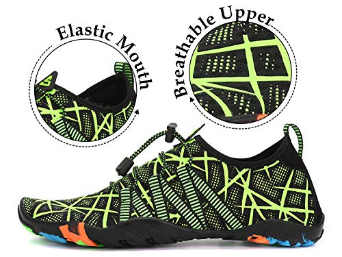 Tmaza Escarpines Hombre Mujer Escarpines Piscina Secado Rápido Antideslizante Zapatos para Deportes Acuaticos Verde Brillante 40 EU