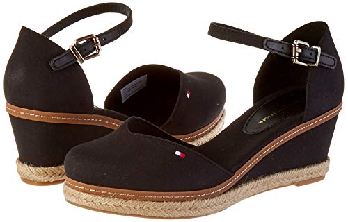 Tommy Hilfiger Basic Closed Toe Mid Wedge, Sandalias con Punta Abierta Mujer, Negro (Black Bds), 42 EU