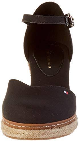 Tommy Hilfiger Basic Closed Toe Mid Wedge, Sandalias con Punta Abierta Mujer, Negro (Black Bds), 42 EU
