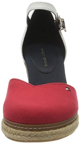 Tommy Hilfiger Basic Closed Toe Mid Wedge, Sandalias con Punta Abierta Mujer, Rojo (RWB 0kp), 39 EU
