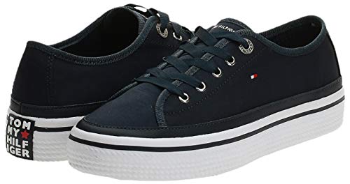 Tommy Hilfiger Corporate Flatform Sneaker, Zapatillas Mujer, Azul (Midnight 403), 42 EU