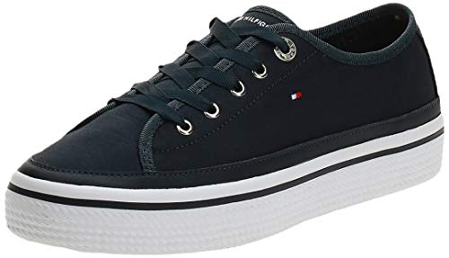 Tommy Hilfiger Corporate Flatform Sneaker, Zapatillas Mujer, Azul (Midnight 403), 42 EU