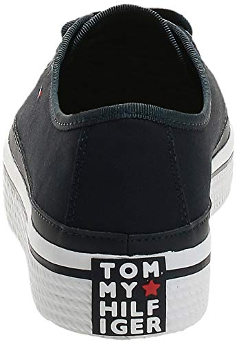 Tommy Hilfiger Corporate Flatform Sneaker, Zapatillas Mujer, Azul (Midnight 403), 42 EU