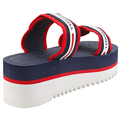 Tommy Hilfiger EN00871 C87 - Chanclas Mujer Azul Talla 38