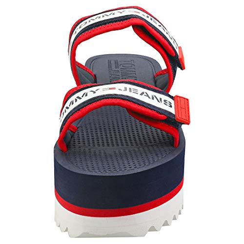 Tommy Hilfiger EN00871 C87 - Chanclas Mujer Azul Talla 38