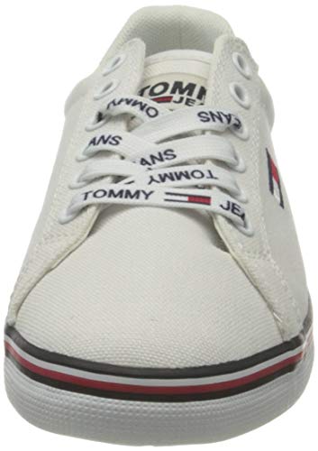 Tommy Hilfiger Essential Lace Up Sneaker, Zapatillas Mujer, Blanco White Ybs, 35 EU