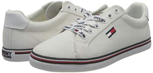 Tommy Hilfiger Essential Lace Up Sneaker, Zapatillas Mujer, Blanco White Ybs, 35 EU