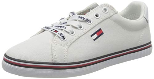 Tommy Hilfiger Essential Lace Up Sneaker, Zapatillas Mujer, Blanco White Ybs, 35 EU