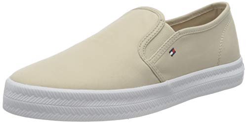 Tommy Hilfiger Essential Nautical Slip ON, Deslizamiento Esencial para náutico Mujer, Beige Clásico, 41 EU