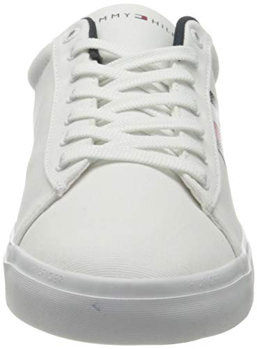 Tommy Hilfiger Essential Stripes Detail Sneaker, DETALLADOR DE Rayas Esenciales Hombre, White, 42 EU
