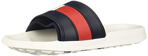 Tommy Hilfiger Flag Pool Slide, Zapatos de Playa y Piscina para Hombre, Blanco (White 100), 45/46 EU