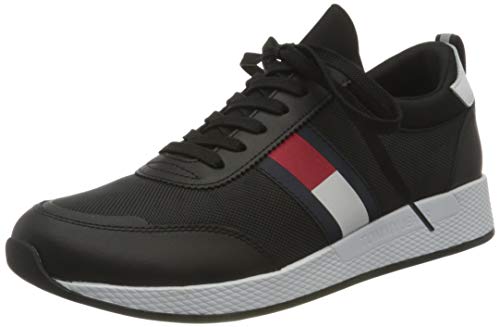 Tommy Hilfiger, Flexi Lycra Tommy Jeans Runner Hombre, Negro, 41 EU