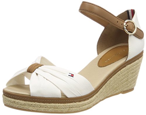 Tommy Hilfiger Iconic Elba Sandal, Alpargatas Mujer, Blanco (Whisper White 121), 41 EU