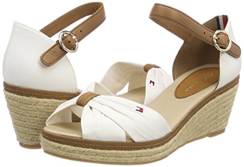 Tommy Hilfiger Iconic Elba Sandal, Alpargatas Mujer, Blanco (Whisper White 121), 41 EU