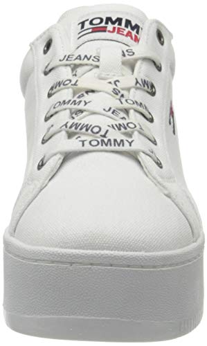 Tommy Hilfiger Iconic Essential Flatform, Zapatillas Mujer, Blanco, 37 EU