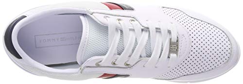 Tommy Hilfiger Lightweight Leather Sneaker, Zapatillas Mujer, Rojo (RWB 020), 38 EU