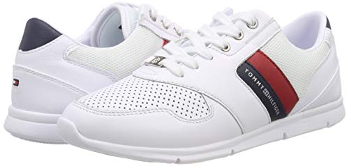 Tommy Hilfiger Lightweight Leather Sneaker, Zapatillas Mujer, Rojo (RWB 020), 42 EU