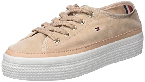 Tommy Hilfiger Suede Flatform Sneaker, Zapatillas Mujer, Rosa (Dusty Rose 502), 38 EU