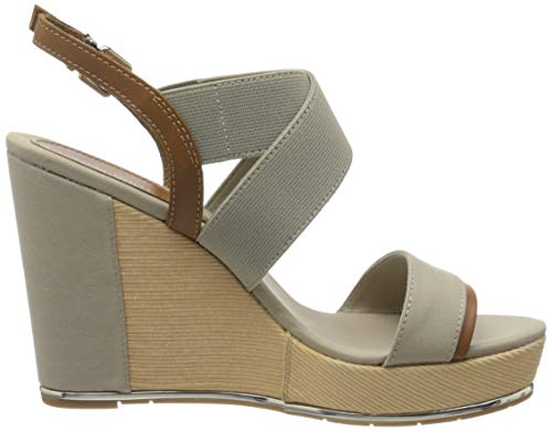 Tommy Hilfiger TH Hardware Basic High Wedge, Sandalias Punta Cerrada Mujer, Beige (Stone Aep), 40 EU