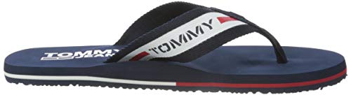 Tommy Hilfiger Tommy Jeans Beach Sandal, Chanclas para Hombre, Rojo (RWB 0kp), 41 EU