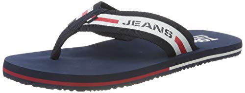 Tommy Hilfiger Tommy Jeans Beach Sandal, Chanclas para Hombre, Rojo (RWB 0kp), 41 EU