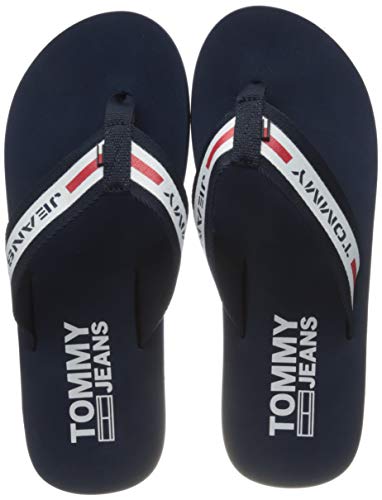 Tommy Hilfiger Tommy Jeans Beach Sandal, Chanclas para Hombre, Rojo (RWB 0kp), 41 EU