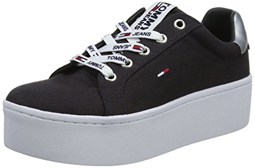 Tommy Hilfiger Tommy Jeans Flatform Sneaker, Zapatillas Mujer, Azul (Midnight 403), 40 EU
