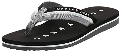 Tommy Hilfiger Tommy Loves NY Beach Sandal, Chanclas para Mujer, Negro (Black 990), 39 EU