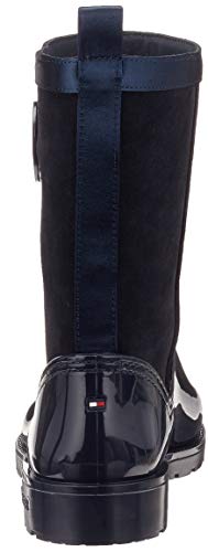 Tommy Hilfiger Warmlined Suede Rain Boot, Botas de Agua Mujer, Azul (Midnight 403), 40 EU