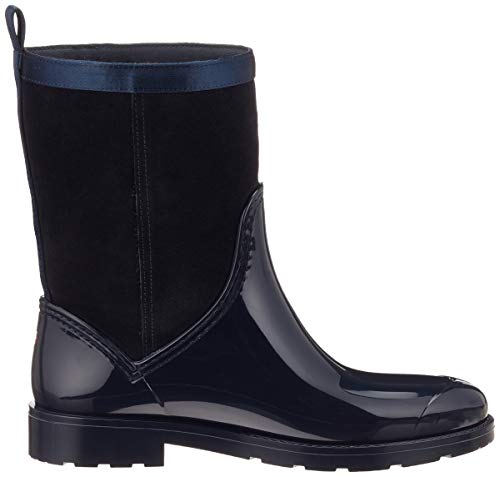 Tommy Hilfiger Warmlined Suede Rain Boot, Botas de Agua Mujer, Azul (Midnight 403), 40 EU