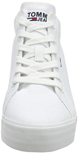 Tommy Hilfiger Wedge Casual Sneaker, Zapatillas Mujer, Blanco (White Ybs), 42 EU