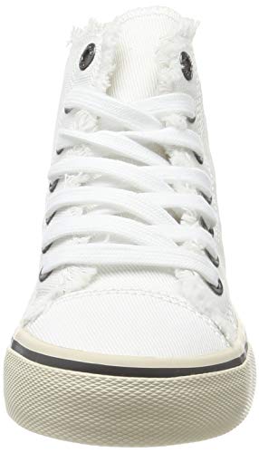 Tommy Hilfiger Wmn Hightop Tommy Jeans Sneaker, Zapatillas Mujer, Blanco (White 100), 39 EU